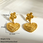 Pineapple Pattern Heart Earrings