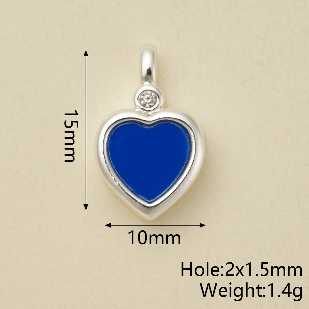 Heart Shape Pendant In Copper With Silver Plated Electroplated Finish, 1 Pc Package