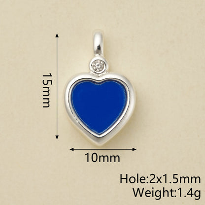 Heart Shape Pendant In Copper With Silver Plated Electroplated Finish, 1 Pc Package