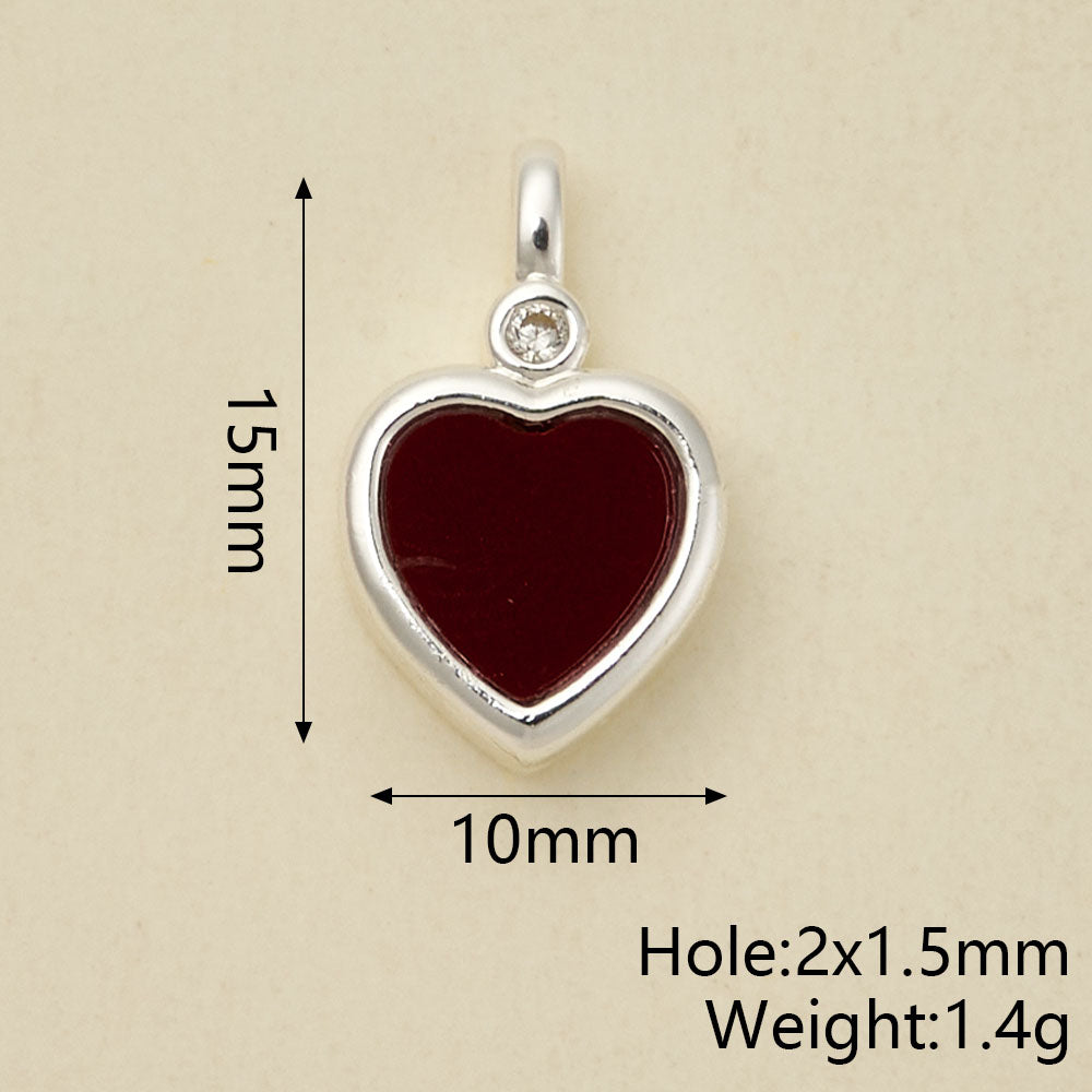 Heart Shape Pendant In Copper With Silver Plated Electroplated Finish, 1 Pc Package