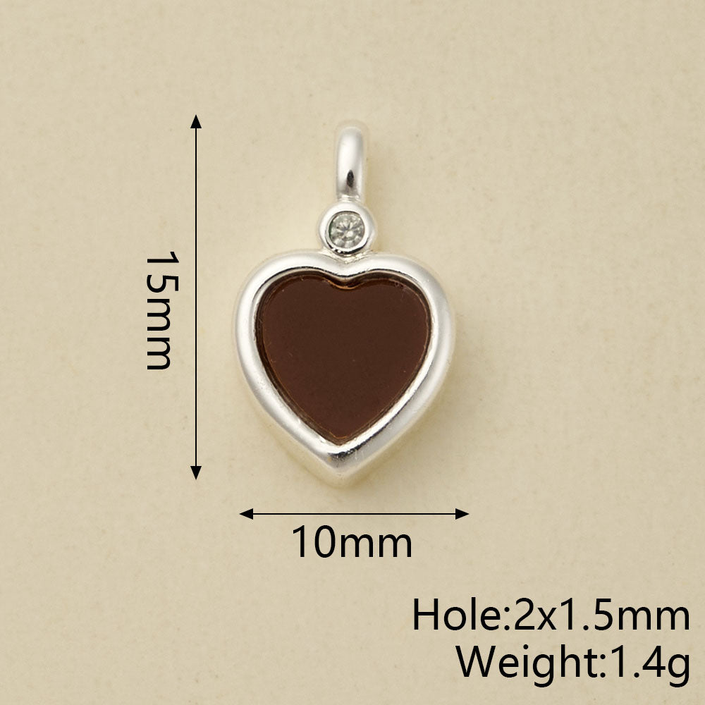 Heart Shape Pendant In Copper With Silver Plated Electroplated Finish, 1 Pc Package