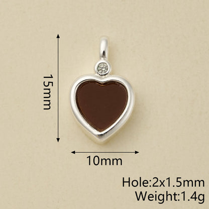 Heart Shape Pendant In Copper With Silver Plated Electroplated Finish, 1 Pc Package