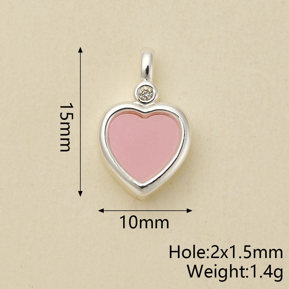 Heart Shape Pendant In Copper With Silver Plated Electroplated Finish, 1 Pc Package