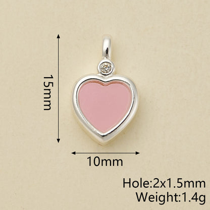 Heart Shape Pendant In Copper With Silver Plated Electroplated Finish, 1 Pc Package