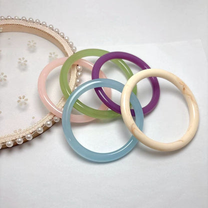 Vintage Style Solid Color Resin Plain Bracelet For Women In Purple Bangle