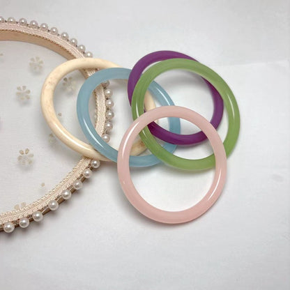 Vintage Style Solid Color Resin Plain Bracelet For Women In Purple Bangle