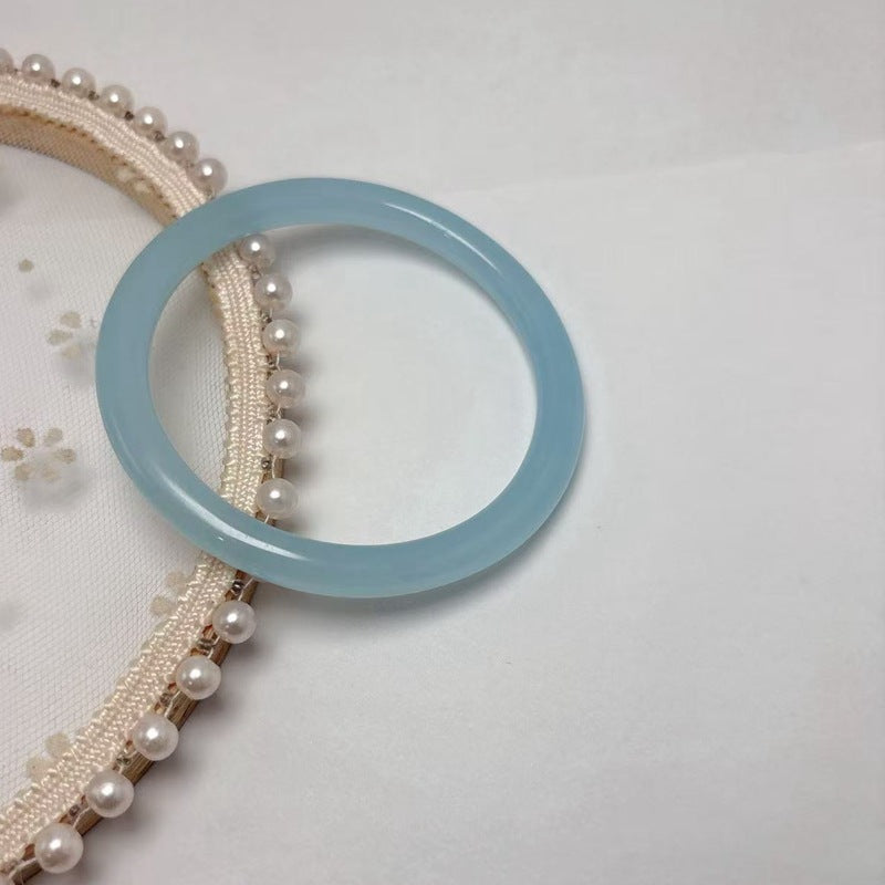 Vintage Style Solid Color Resin Plain Bracelet For Women In Purple Bangle