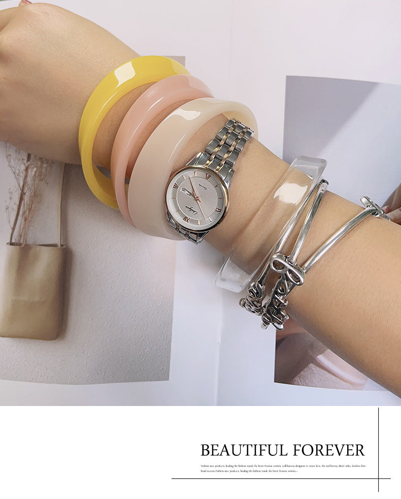 Sweet Round Acrylic Bangle For Women In Transparent Color