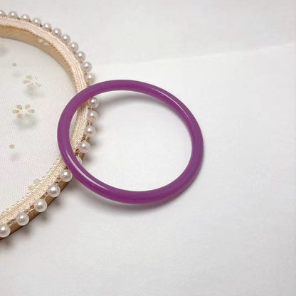 Vintage Style Solid Color Resin Plain Bracelet For Women In Purple Bangle