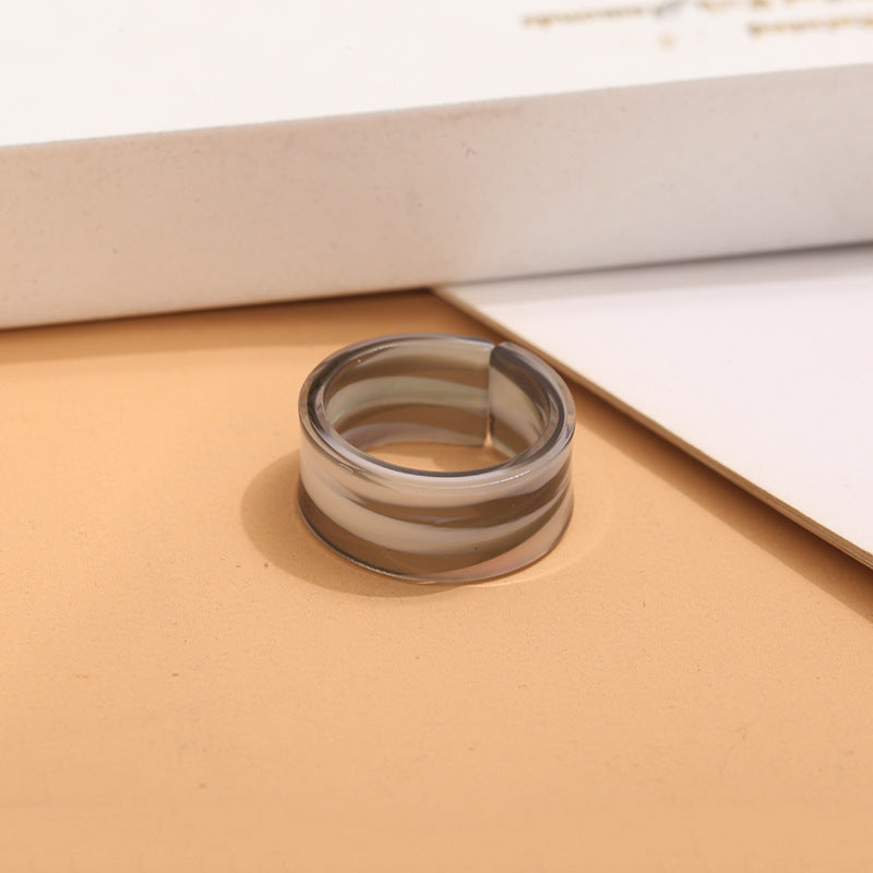 Sweet Geometric Open Ring For Unisex Featuring Pink Plastic Design