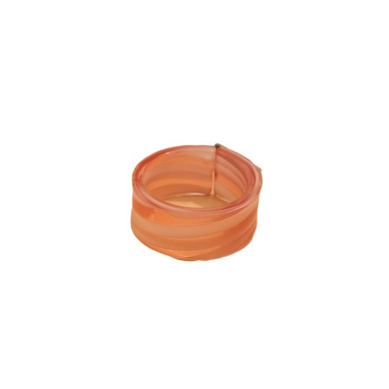 Sweet Geometric Open Ring For Unisex Featuring Pink Plastic Design