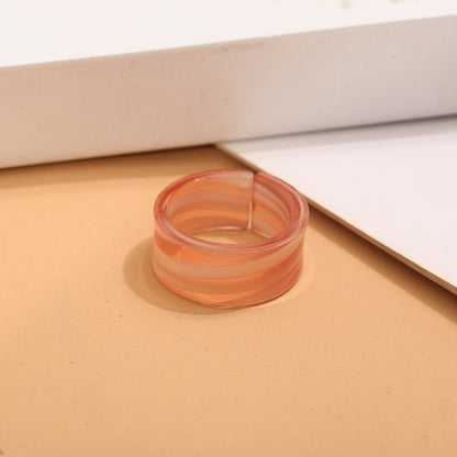 Sweet Geometric Open Ring For Unisex Featuring Pink Plastic Design