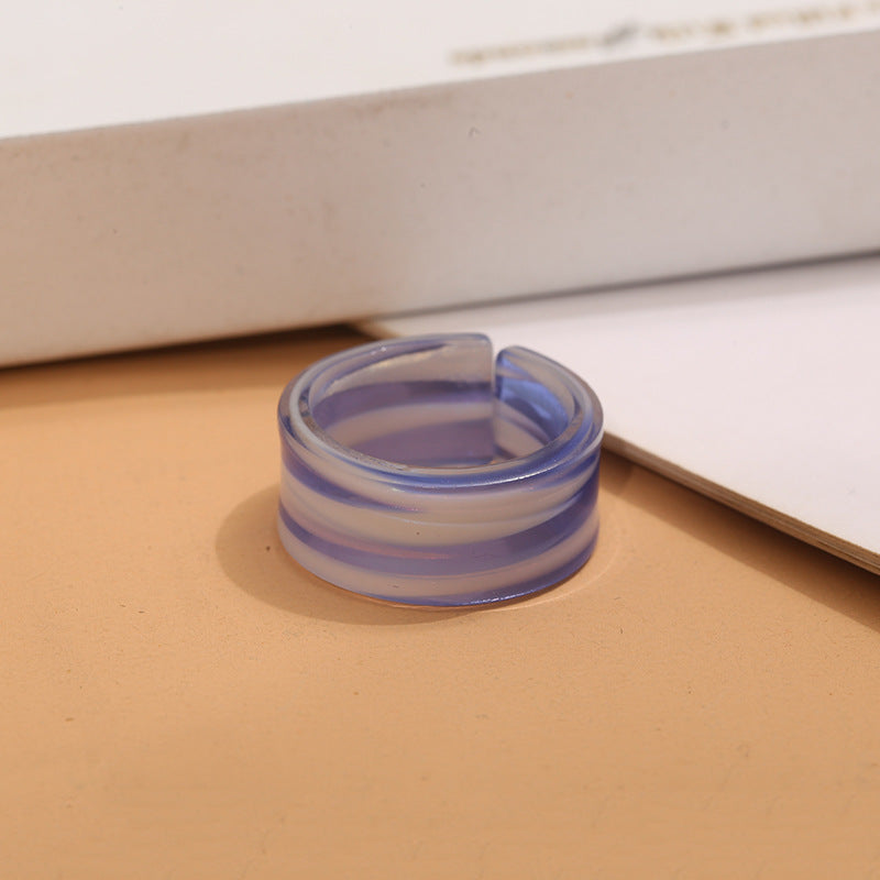 Sweet Geometric Open Ring For Unisex Featuring Pink Plastic Design
