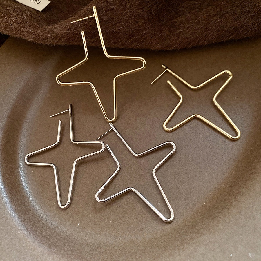 Star Earrings For Women In Golden Copper