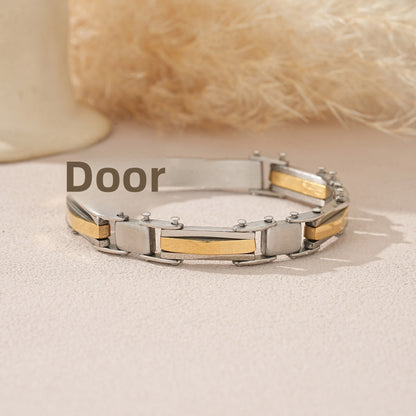 Men's 304 Stainless Steel Wristband In Steel Color With PVD Coated Finish