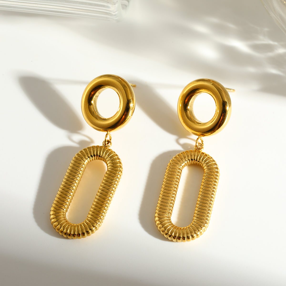Geometric African Style Earrings For Women Made Of 304 Stainless Steel With 18K Real Gold Plated Finish, Perfect For MAMA Festival