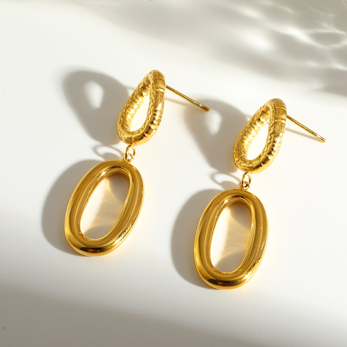 Geometric African Style Earrings For Women Made Of 304 Stainless Steel With 18K Real Gold Plated Finish, Perfect For MAMA Festival