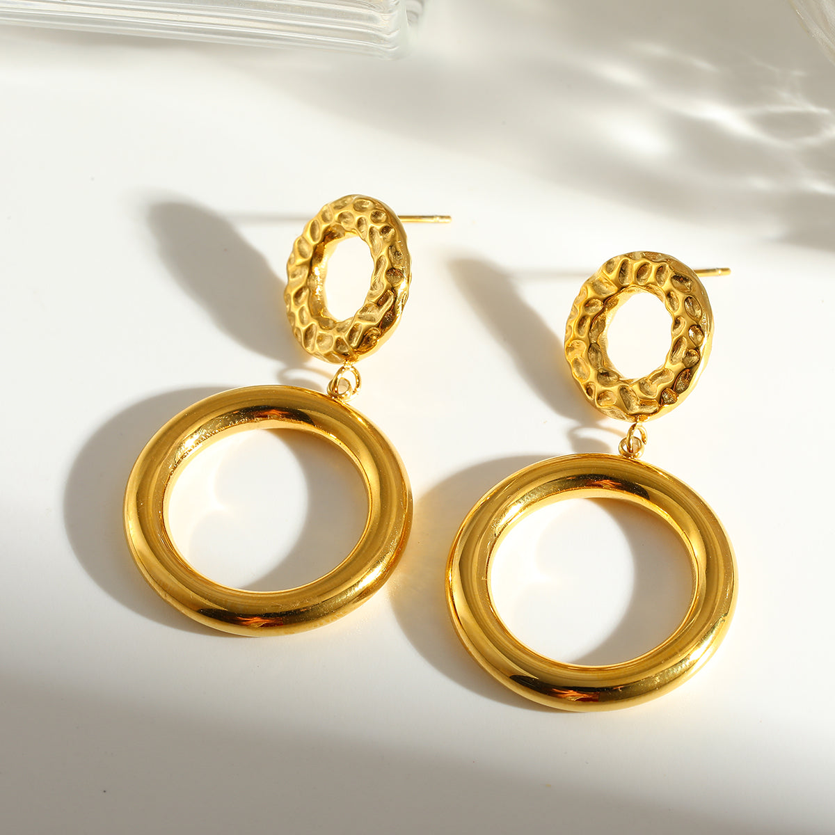 Geometric African Style Earrings For Women Made Of 304 Stainless Steel With 18K Real Gold Plated Finish, Perfect For MAMA Festival