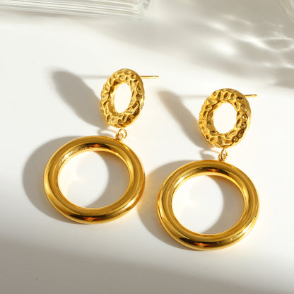 Geometric African Style Earrings For Women Made Of 304 Stainless Steel With 18K Real Gold Plated Finish, Perfect For MAMA Festival