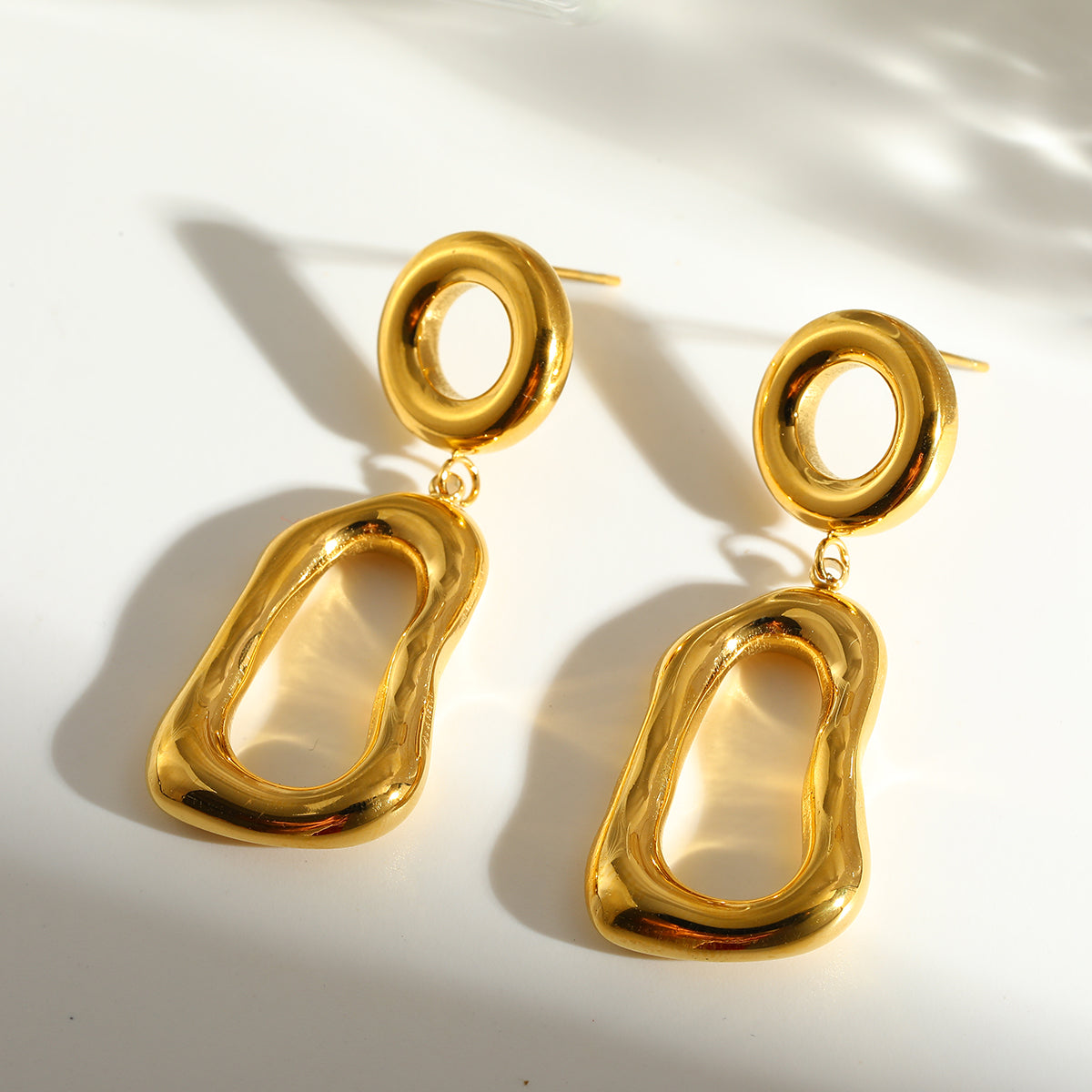 Geometric African Style Earrings For Women Made Of 304 Stainless Steel With 18K Real Gold Plated Finish, Perfect For MAMA Festival