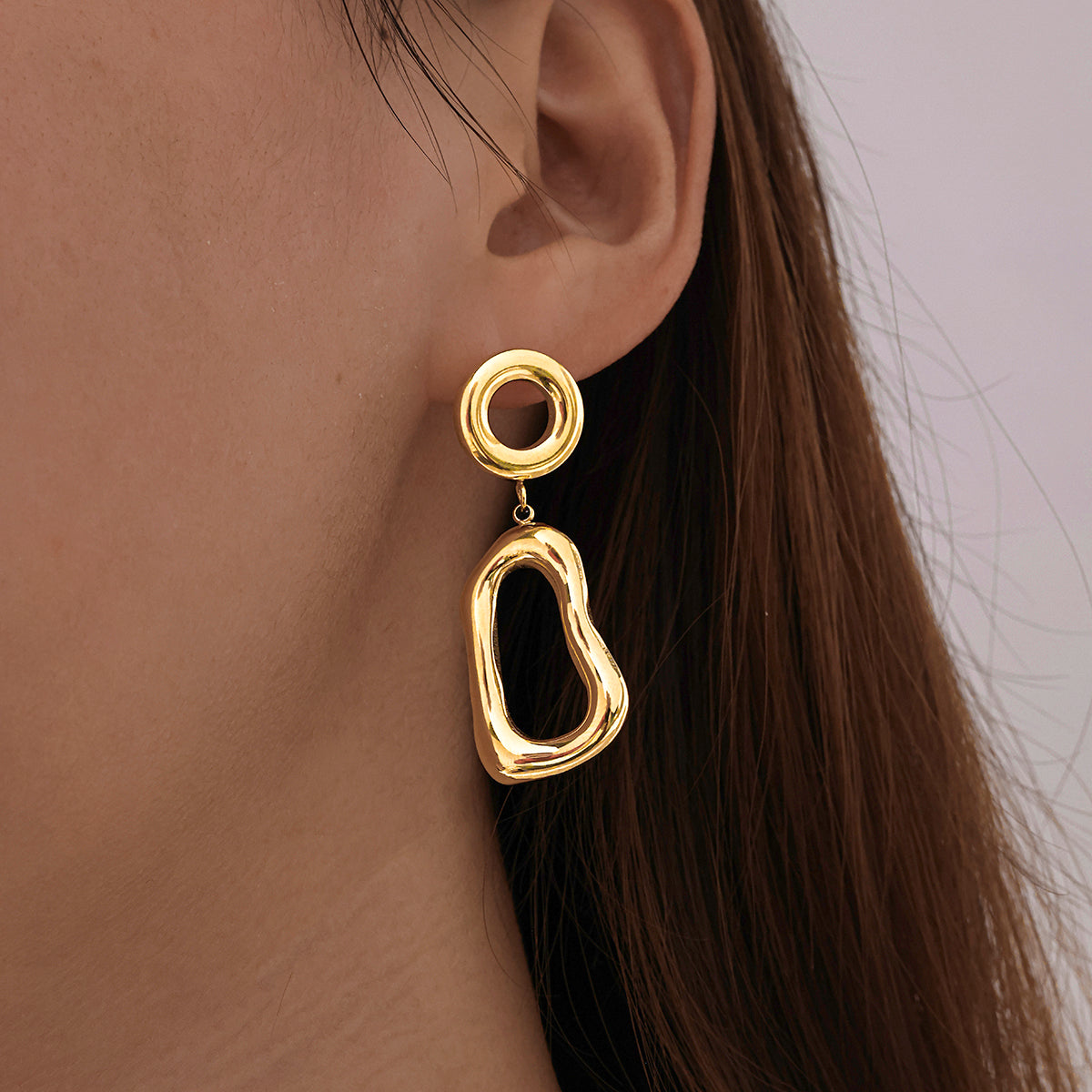 Geometric African Style Earrings For Women Made Of 304 Stainless Steel With 18K Real Gold Plated Finish, Perfect For MAMA Festival