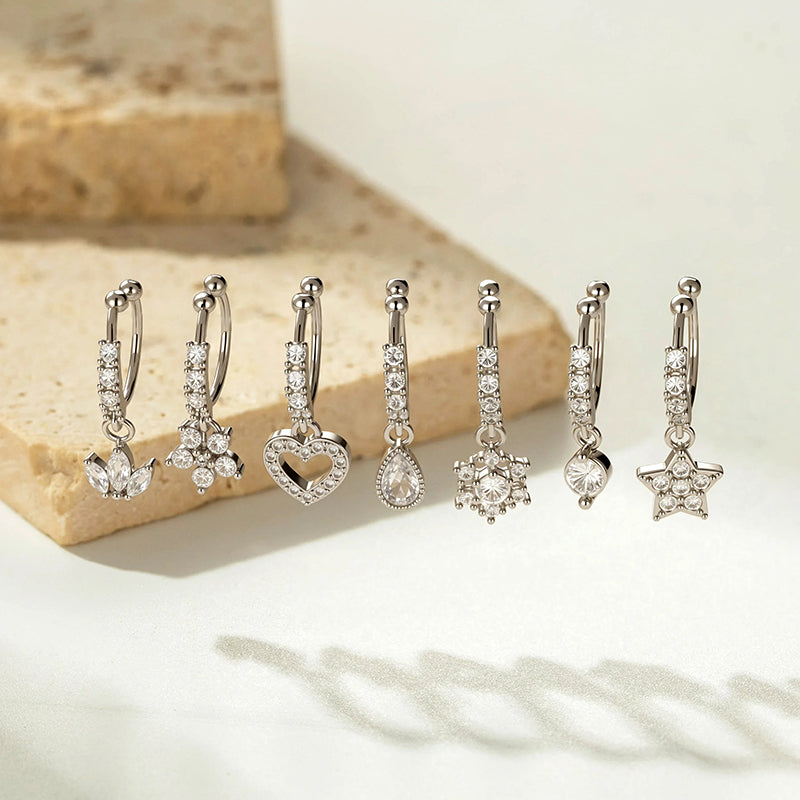 1 Piece Star Nose Clip For Women, Copper Material With 18K Real Gold Plated Electroplating And Zircon Inlay
