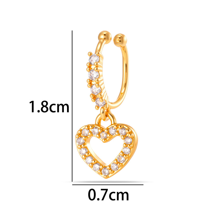 1 Piece Star Nose Clip For Women, Copper Material With 18K Real Gold Plated Electroplating And Zircon Inlay
