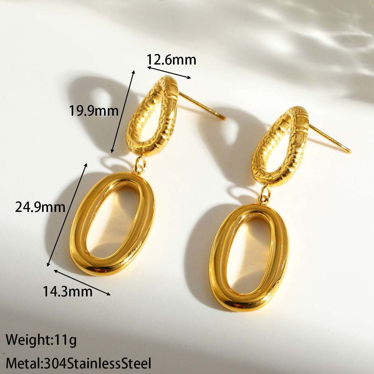 Geometric African Style Earrings For Women Made Of 304 Stainless Steel With 18K Real Gold Plated Finish, Perfect For MAMA Festival