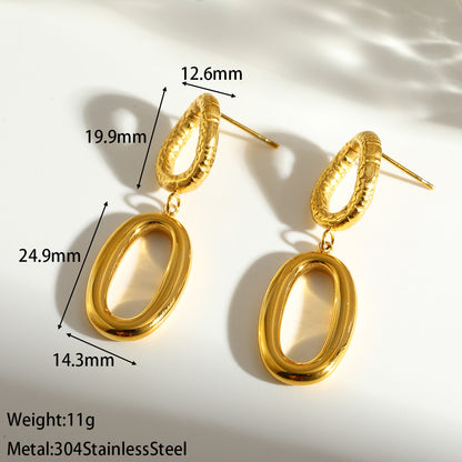 Geometric African Style Earrings For Women Made Of 304 Stainless Steel With 18K Real Gold Plated Finish, Perfect For MAMA Festival