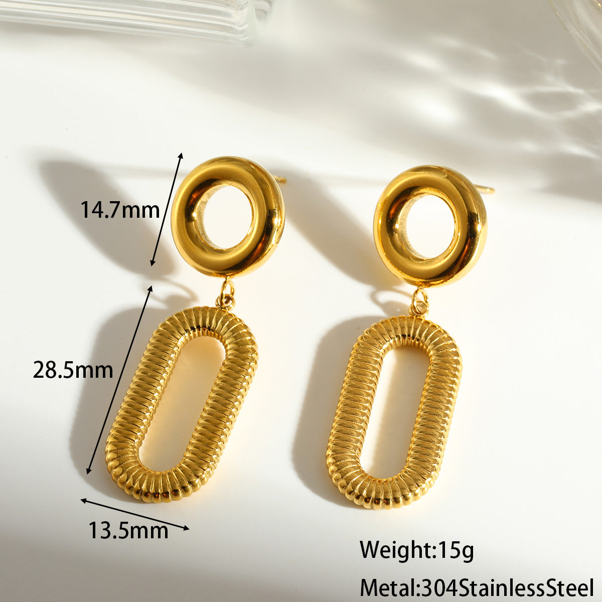 Geometric African Style Earrings For Women Made Of 304 Stainless Steel With 18K Real Gold Plated Finish, Perfect For MAMA Festival