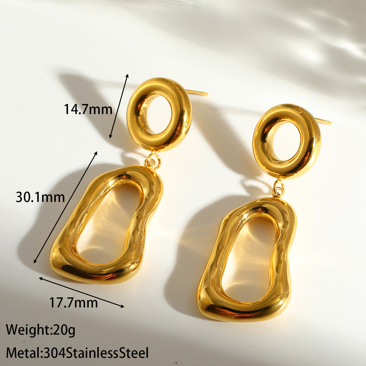 Geometric African Style Earrings For Women Made Of 304 Stainless Steel With 18K Real Gold Plated Finish, Perfect For MAMA Festival