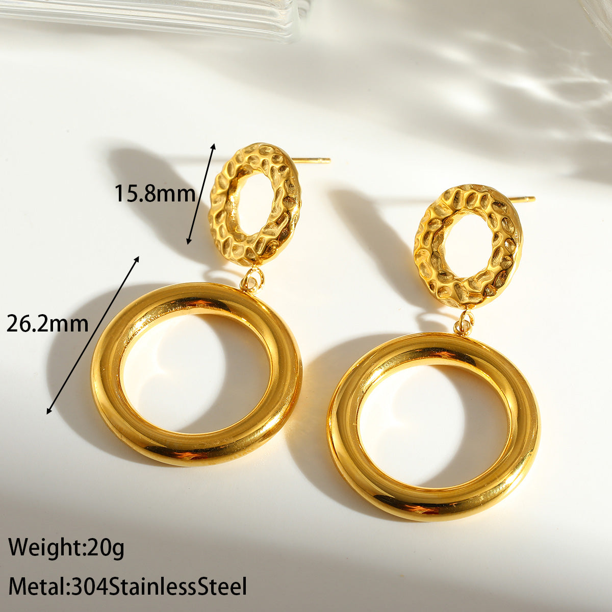 Geometric African Style Earrings For Women Made Of 304 Stainless Steel With 18K Real Gold Plated Finish, Perfect For MAMA Festival