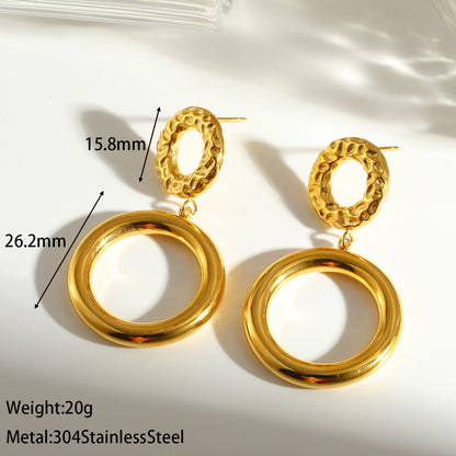 Geometric African Style Earrings For Women Made Of 304 Stainless Steel With 18K Real Gold Plated Finish, Perfect For MAMA Festival