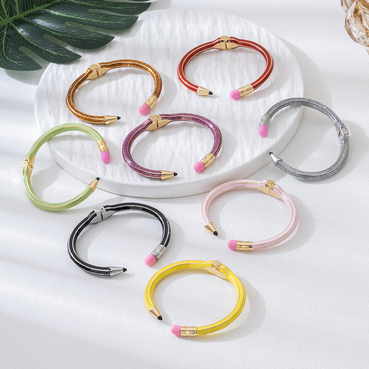 Retro Asymmetrical Zinc Bangle For Women Featuring Unique Colour Design