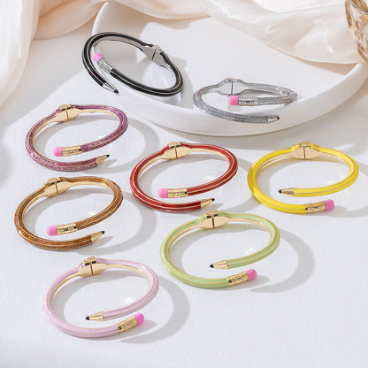 Retro Asymmetrical Alloy Bangle For Women In Colourful Design