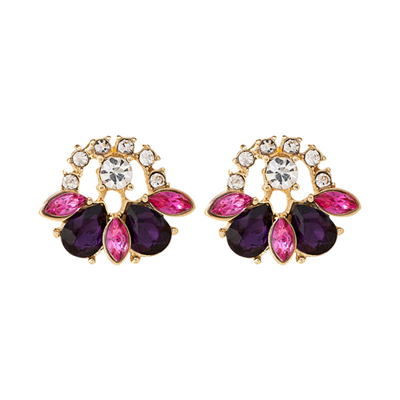 Sweet Water Droplets Stud Earrings For Women Featuring Electroplated Zinc Alloy In Multicolor