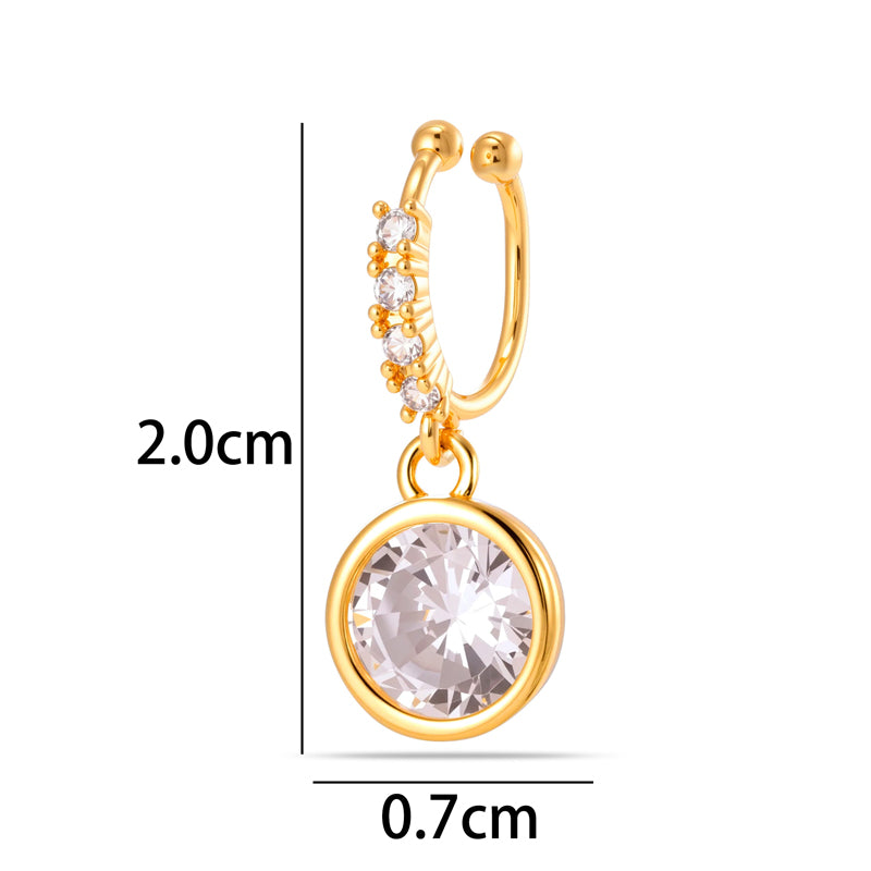 1 Piece Star Nose Clip For Women, Copper Material With 18K Real Gold Plated Electroplating And Zircon Inlay