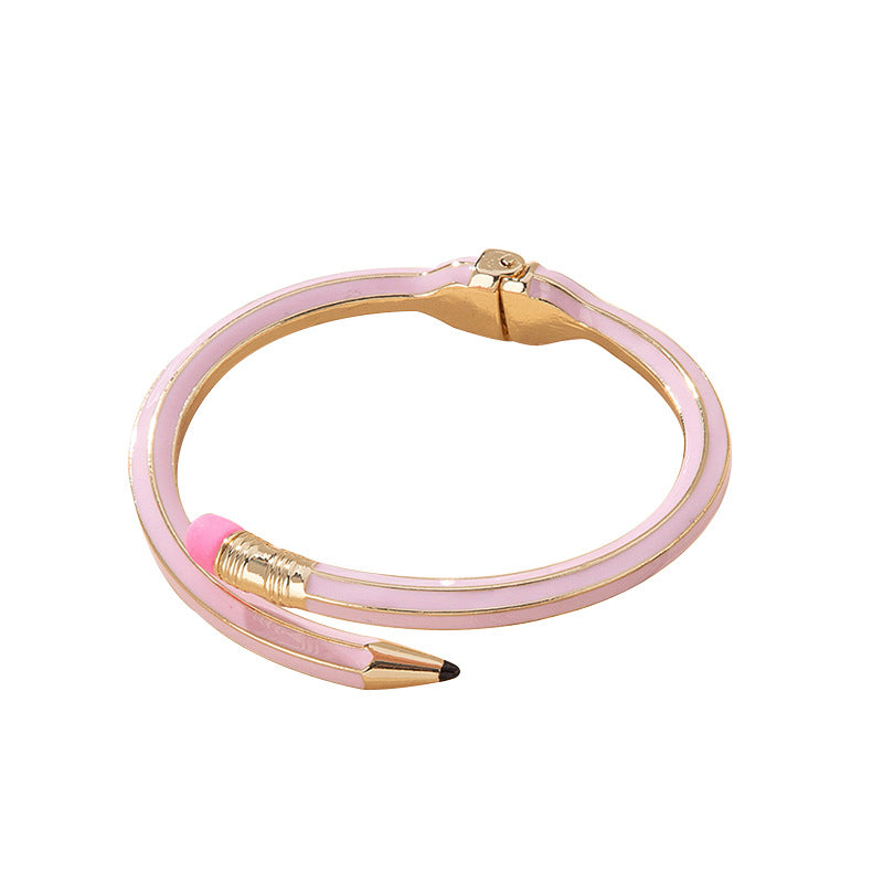 Retro Asymmetrical Alloy Bangle For Women In Colourful Design