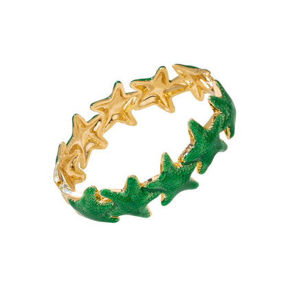 Exaggerated Starfish Bangle For Women In Electroplated Alloy Featuring Unique Design