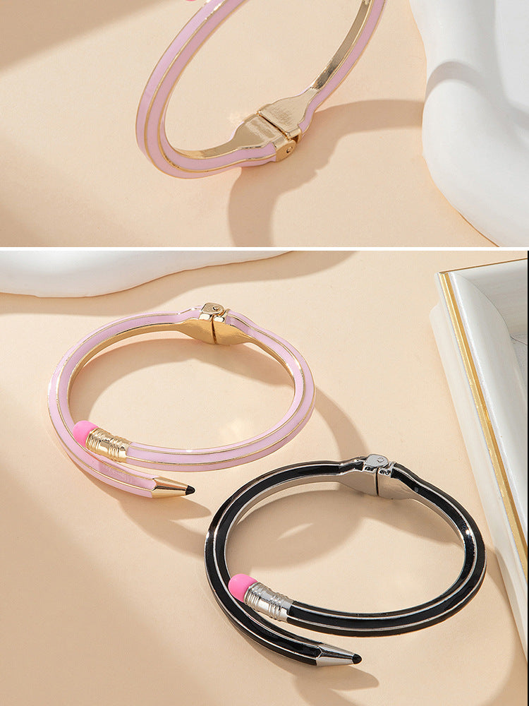 Retro Asymmetrical Alloy Bangle For Women In Colourful Design