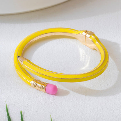 Retro Asymmetrical Alloy Bangle For Women In Colourful Design
