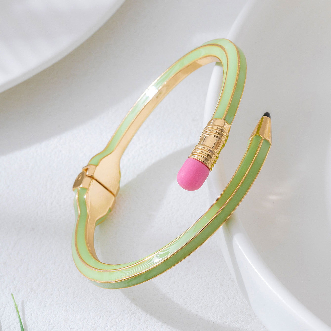 Retro Asymmetrical Alloy Bangle For Women In Colourful Design