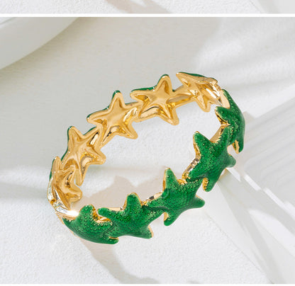 Exaggerated Starfish Bangle For Women In Electroplated Alloy Featuring Unique Design