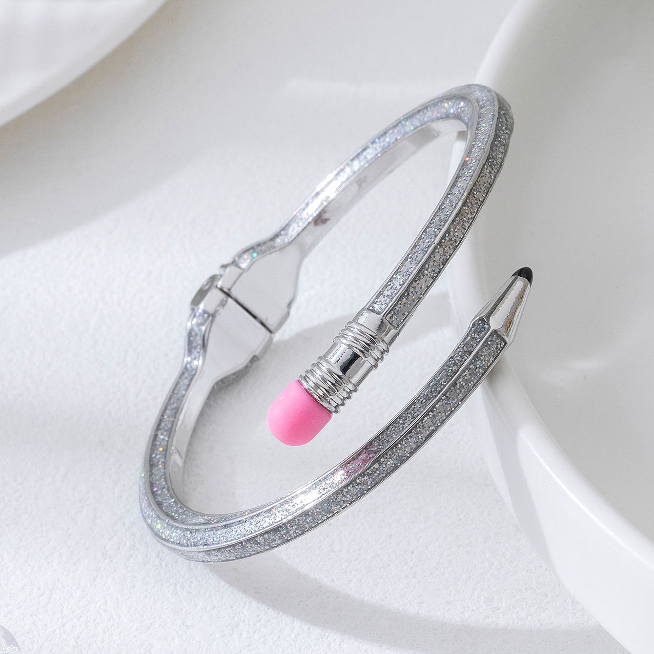 Retro Asymmetrical Alloy Bangle For Women In Colourful Design