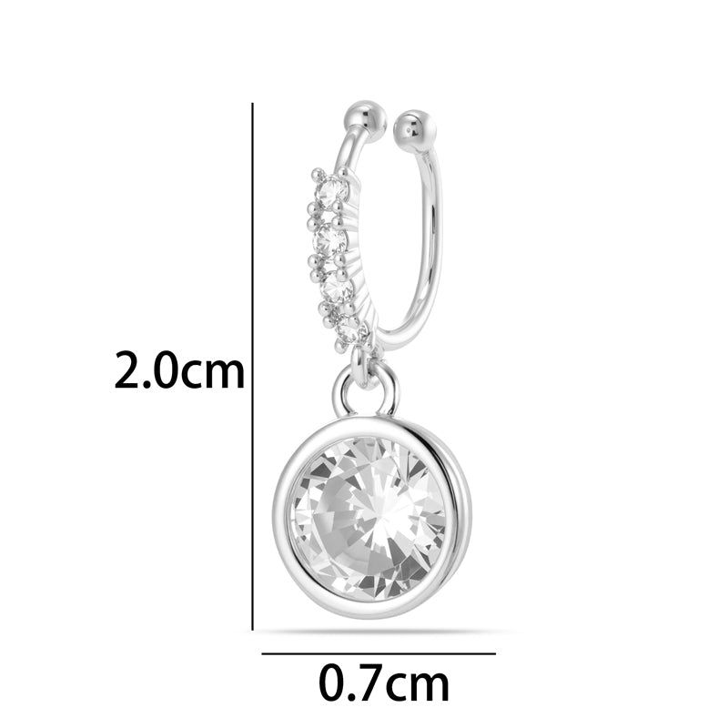1 Piece Star Nose Clip For Women, Copper Material With 18K Real Gold Plated Electroplating And Zircon Inlay