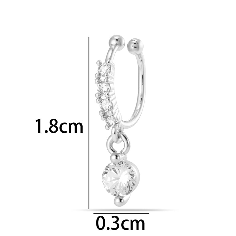 1 Piece Star Nose Clip For Women, Copper Material With 18K Real Gold Plated Electroplating And Zircon Inlay