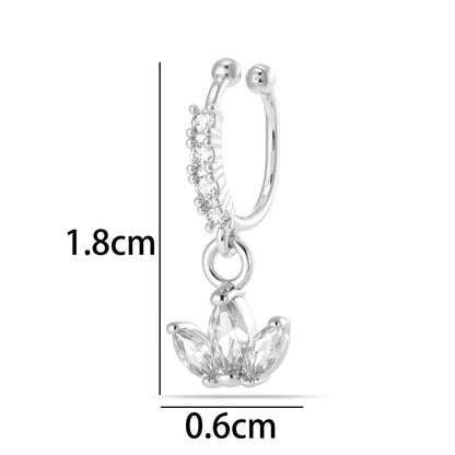 1 Piece Star Nose Clip For Women, Copper Material With 18K Real Gold Plated Electroplating And Zircon Inlay