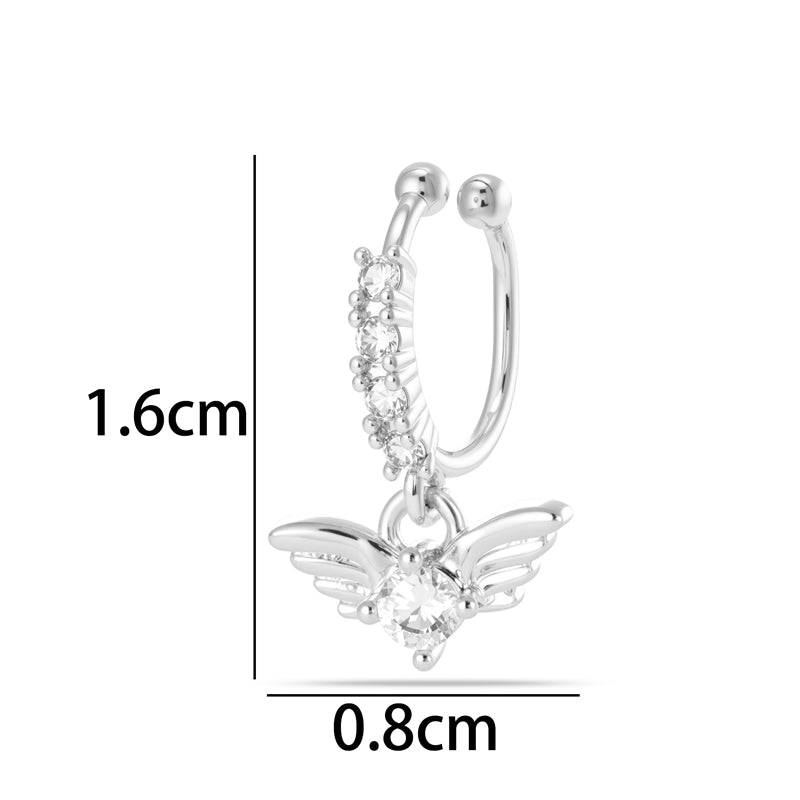 1 Piece Star Nose Clip For Women, Copper Material With 18K Real Gold Plated Electroplating And Zircon Inlay