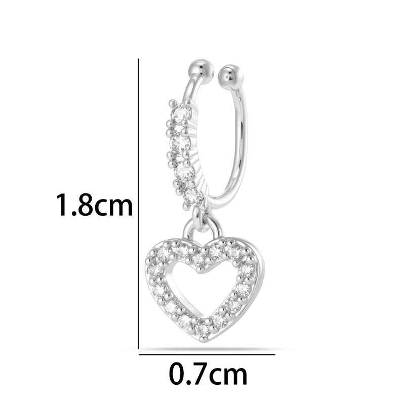 1 Piece Star Nose Clip For Women, Copper Material With 18K Real Gold Plated Electroplating And Zircon Inlay