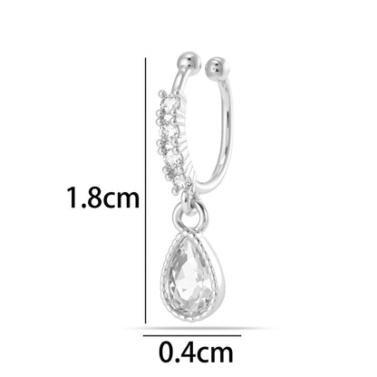 1 Piece Star Nose Clip For Women, Copper Material With 18K Real Gold Plated Electroplating And Zircon Inlay